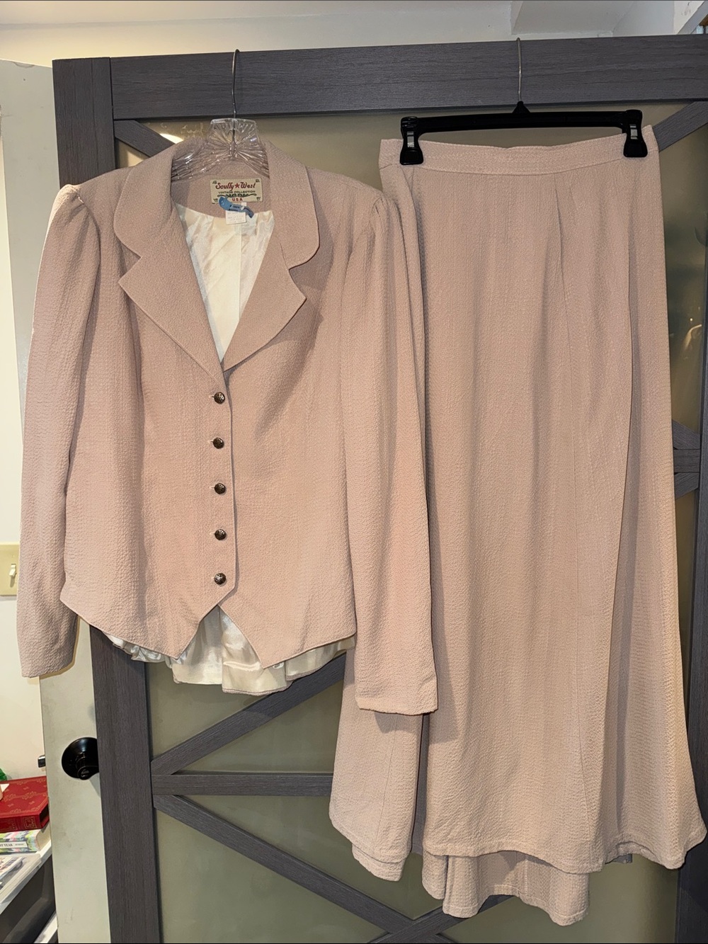 Scully West Vintage Western Victorian Jacket Skirt Set L Made USA